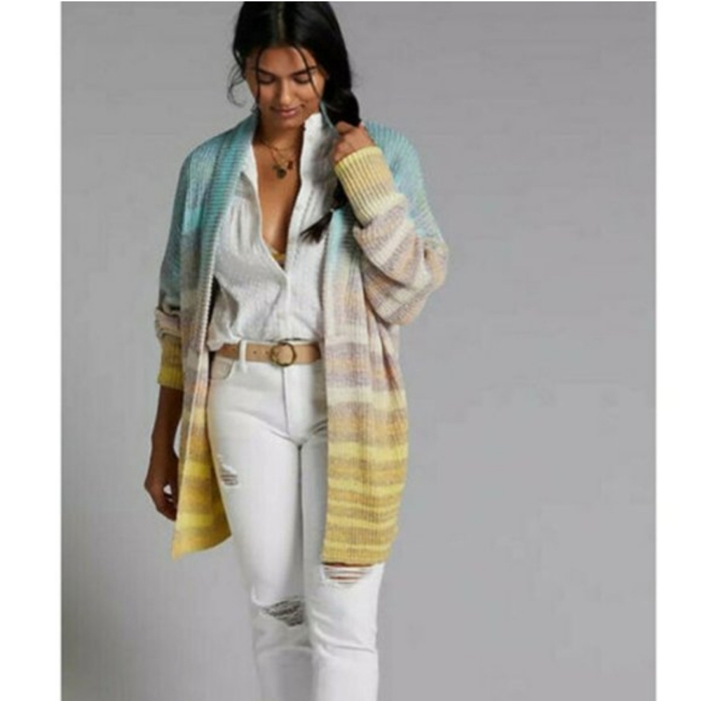 PILCRO Anthropologie Technicolour Dream Cardigan Sweater Space-Dyed szXS  BinS